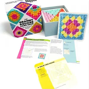50pcs Square Knitted Card Patterns Set, Multicolor Paper Material, DIY Craft Kit with Tutorial & Instructions, Ideal for Beginners, Handmade Crafts