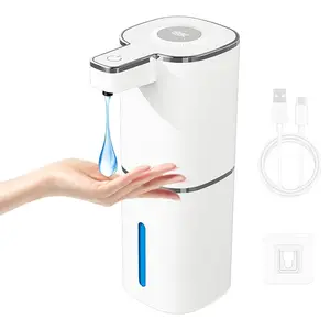 Automatic Liquid Soap Dispenser, 4 Adjustable Levels, 400ml/14oz, Auto Touchless Hand Soap or Dish Soap Dispenser,USB Rechargeable Dispenser,Wall Mount or Tabletop Use for Bathroom Kitchen