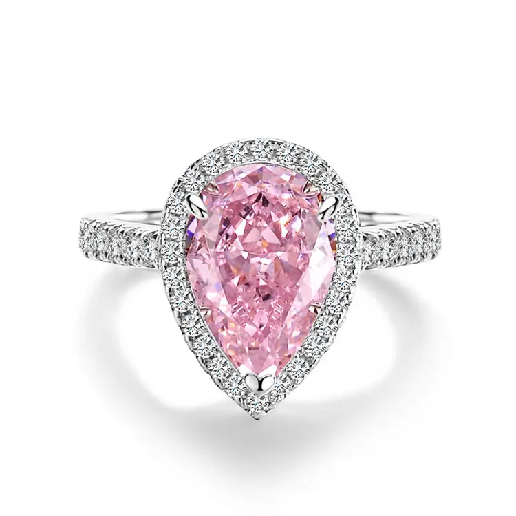 Loveden Women's Pear Shaped Engagement Ring, s925 Sterling Silver Fashion Accessory with Lavender Purple High Carbon Diamond Alternative, 925 Sterling Jewelry for Wedding, Birthday Gift LD