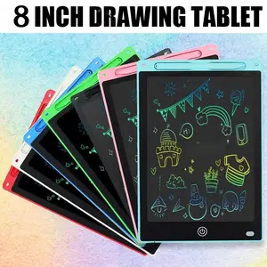LCD Digital Writing Tablet 8.5 Inch Colorful Drawing Board, Portable, One Click Erase, Built-In Button Battery, Travel Game Toy Gor Kids Ages Over 3+
