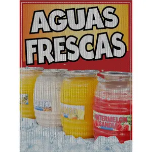 Aguas Frescas PERFORATED Window Graphic Decal Sticker Perforated Vinyl Horchata