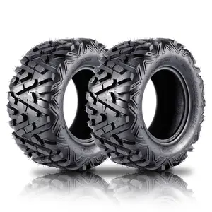 6-Ply Tubeless ATV/UTV Trailer Tire Set of 2 – All Terrain Off-Road, Mud, Sand, Trail – Durable Heavy Duty Replacement – Fits 25x10x12 Four Wheeler, 12 Inch Wheels