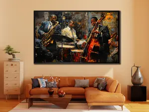 [sale off up to 40%] [Frame Canvas] Jazz Band Canvas Print - Retro Music Wall Art