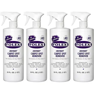 4 Pack Folex Instant Carpet Spot Remover Carpet Cleaner - 32 oz - Removes Pet Accidents, Grease, Red Wine and More