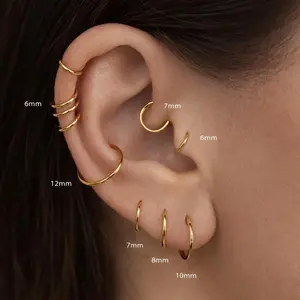 20G/18G/16G Titanium Hinged Segment Nose Ring, Septum Clicker Ring, Nose Hoop, Septum Rings, Seamless Clicker, Hoop Earrings