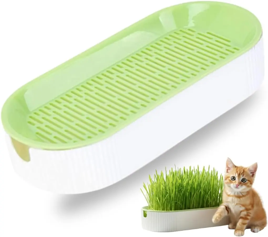 Hydroponic Growing Planter Kit – Soil-Free Indoor Sprouting Tray for Cat Grass, Wheatgrass, Herbs & Microgreens – Reusable Home Garden Grow Container (No Seeds Included)