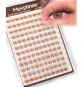 8-12MM Natural Lash Clusters Brown Eyelash Clusters Clear Band Cluster Lashes Cloud-Like Cluster Eyelash Extension Fluffy Individual Lashes Extensions Ageless Beauty (CC Curve,120Pcs)