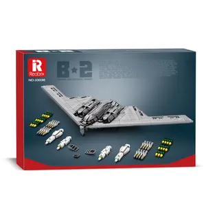Reobrix 33038 Fighter Jet Building Set B2 Military Bomber Plane Aviation Airplane Cool Jet Model Collection for Boys Adults Ideal Gifts for Kids 14+ Men and Military Fans