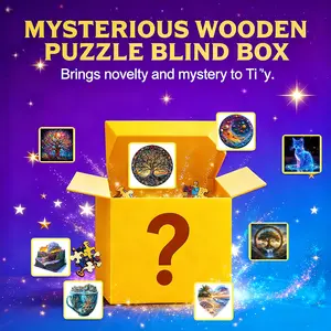 5A Difficulty Mysterious Wooden Puzzle  Blind Box - Surprise Random Art Jigsaw for Adults & Kids, Ideal Festival/Birthday Gift, Stress Relief & Healing Toy