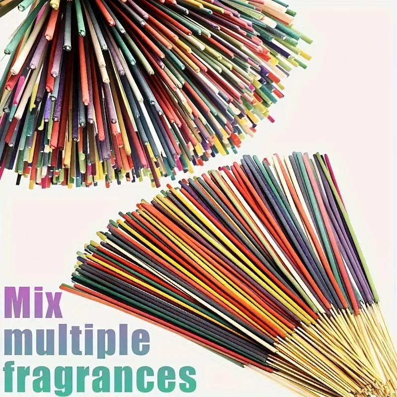 Wholesale Natural Oil Incense Sticks - 98/99/137/170pcs, 8.66in Long-Lasting, Multi-Function Fragrance, No Harmful Additives, 5 Multi-Colors, Indoor Home Yoga Use, Ideal Gifts/Decor (Home Fragrance Supplies)