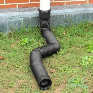 Flexible Downspout Extension for Rain Gutters, Expandable Plastic Drainage Pipe with Screws, PE Material, Fits 3x4 Inch and 4x4 Inch Downspouts