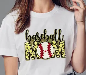 Baseball Mom Sports Logo Holiday Chenille Patches Iron on Game Day Patch for Tshirt