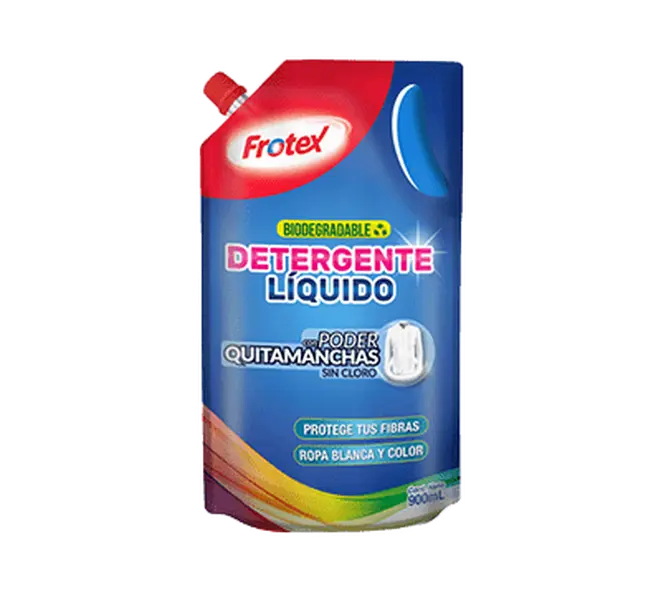 Frotex Liquid Detergent 900ml – Stain-Removing Power, Chlorine-Free, Biodegradable Formula for White and Colored Clothes