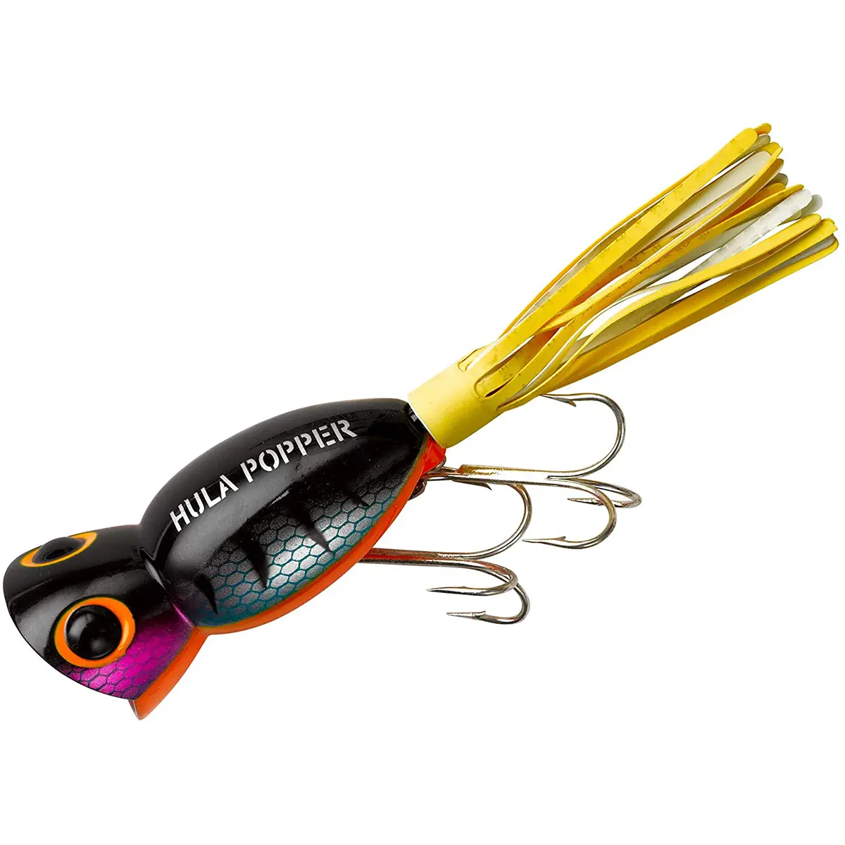 Arbogast Hula Popper 2 1/4" Topwater Artificial Lure for Bass & Northern Pike, Featuring a Pulsating Skirt for Killer Action, Artificial Lures, Topwater Strikes