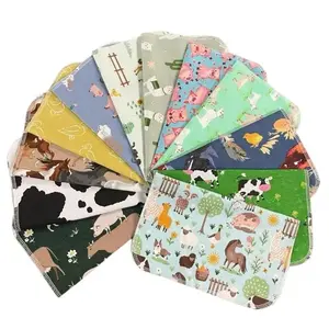 Farm Animals 6 Pack Eco-Friendly Kitchen Paper Towel Replacement 100% Cotton Flannel Household Cleaning Supplies Wiping Cloth Reusable Absorbent Machine Washable