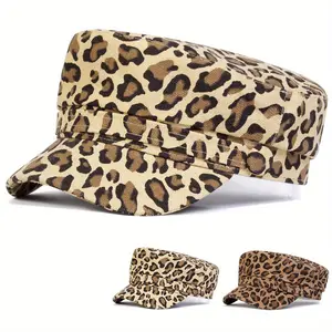 Unisex Leopard Print Navy Cap Outdoor Sport Adjustable Sunscreen Leisure Hat Spring Autumn Travel Tourism Beach Vacation Fashionable