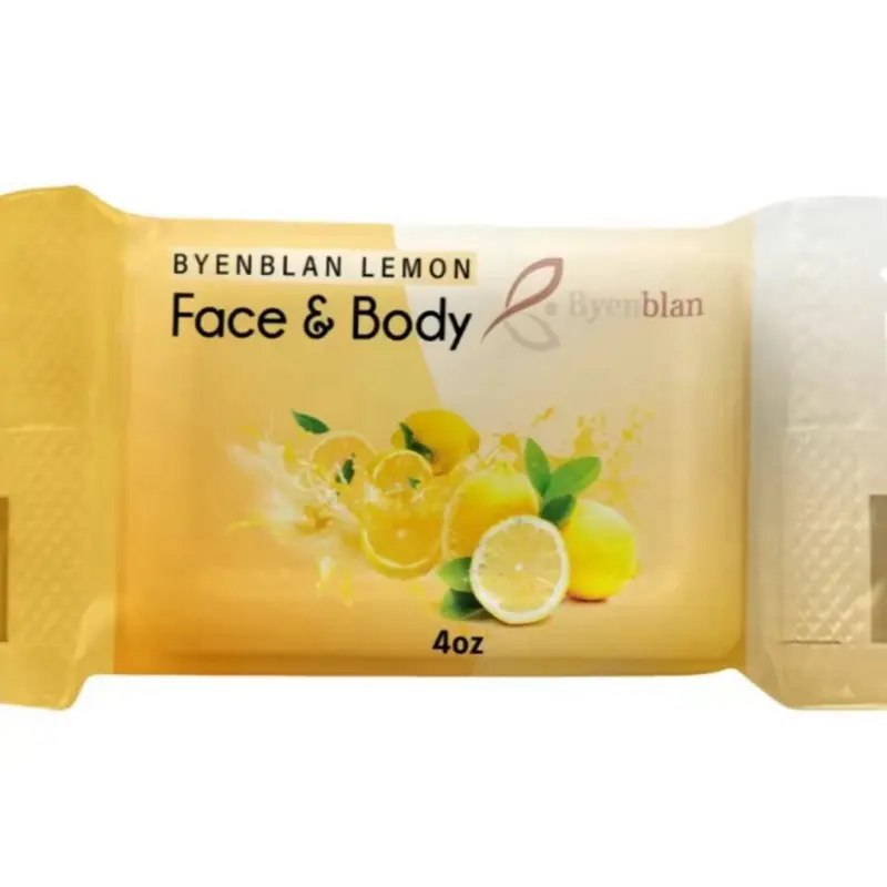 BYENBLAN Heart-Shaped Lemon Face & Body Bar Soap - 7oz Citrus Glow Scented Daily Cleanser, All-Natural Alcohol-Free Body Care Acne Care Soap for Cleansing, Nourishing, Brightening, All-Natural Soaps