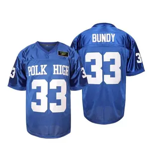 Jersey, Polk High football shirt, blue and white sports shirt, men's 90S hip-hop costume party s-XXXL tight fitting shirt sportswear