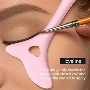 Wholesale Multi-functional Smooth Cosmetic Eyeliner Stencil Wing Tips Silicone Eyeliner Aid Drawing Lipstick Wearing Aid Reusable Makeup Tools