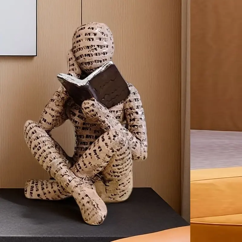 Modern abstract reading portrait - Unique resin home decoration Statue, perfect holiday gift for bedroom, desk, office and all-season home decoration for reading women, desktop bookcase resin ornaments