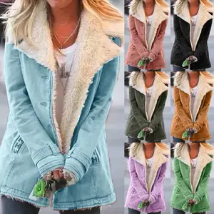 Super Warm Best-Selling Long Sleeve Fleece-Lined Thermal Cotton Padded Jacket in Multiple Colors for Women
