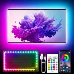 [TYUTE]TV Backlights, LED Lights for 32-65 Inch TV, RGB TV LED Lights Behind, Music Sync Bluetooth APP and Remote Control TV LED Strip Lights USB Powered for Gaming/Bedroom home party decoration room decor TV Sync LED