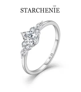 STARCHENIE Stunning Total 1 Carat Moissanite Ring – 925 Sterling Silver Solitaire Sparkling Ring, Ideal for Weddings, Anniversaries, Proposals, or Everyday Elegance