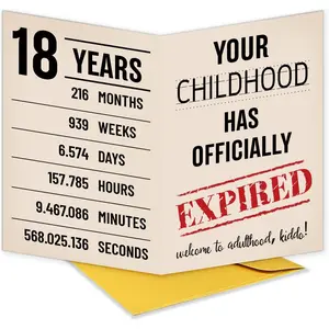 Funny 18 Year Old Birthday Card for Girls Boys Friend, 18th Birthday Card Gift for Son Daughter Grandson Granddaughter Niece Sister Brother, Ideal Born In 2007 Decor