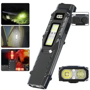 This is a rechargeable handheld flashlight, Portable flashlights, Portable torch, lightweight dual switch LED flashlight, digital power display, multiple light modes, for outdoor camping and emergency use, home essential, gift for outdoor enthusiasts