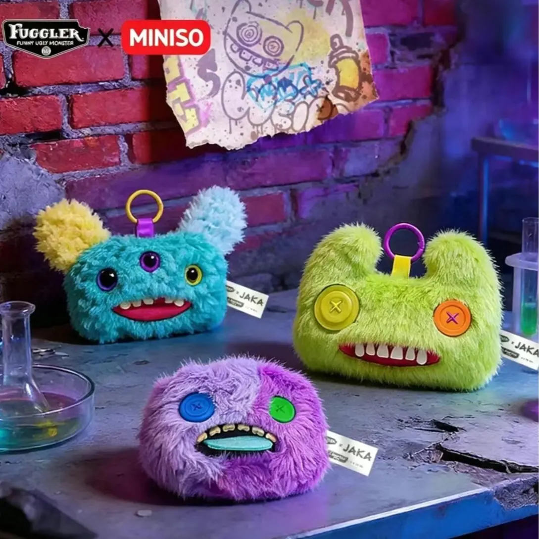MINISO x Fuggler x JAKA Plush Coin Purse Keychain | Summer Sale Back to School Gift | Lab Escape Series Ugly-Cute Monster Bag Charm Wallet | Pendant Toy