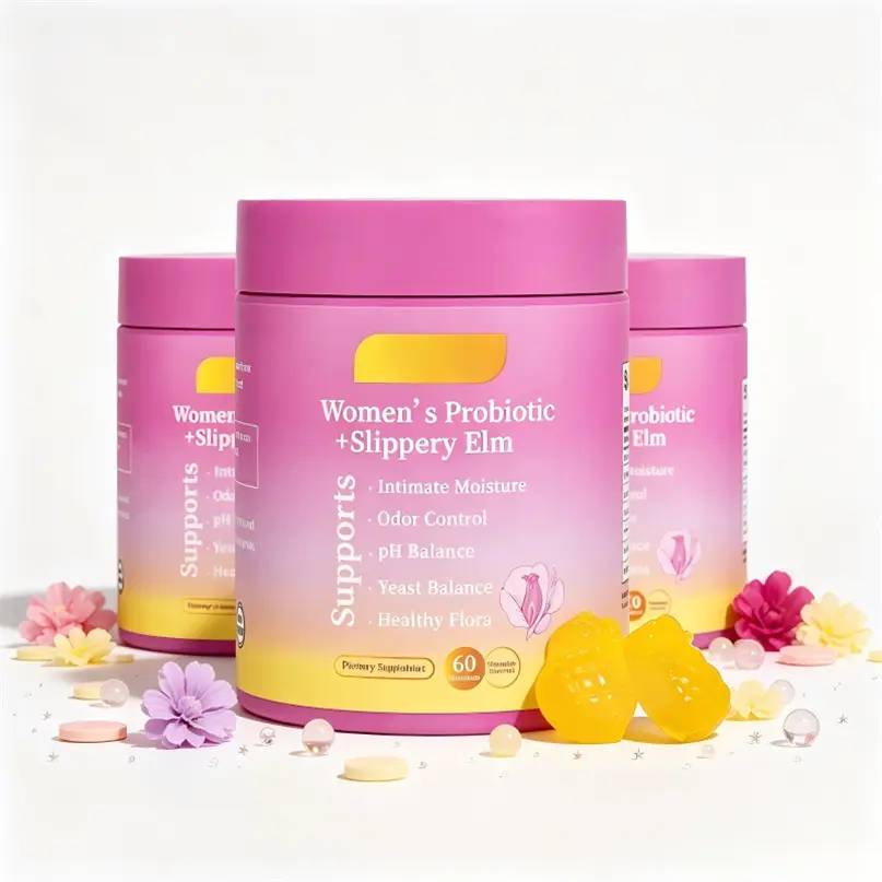 Her Juicy  Feminine Probiotics Gummies- All in One Solution with Slippery Elm and Prebiotics&Lactobacillus Probiotic Blend for Women’s pH Balance and Dryness - Hawaiian Pineapple Gummies 60 Count natural extract