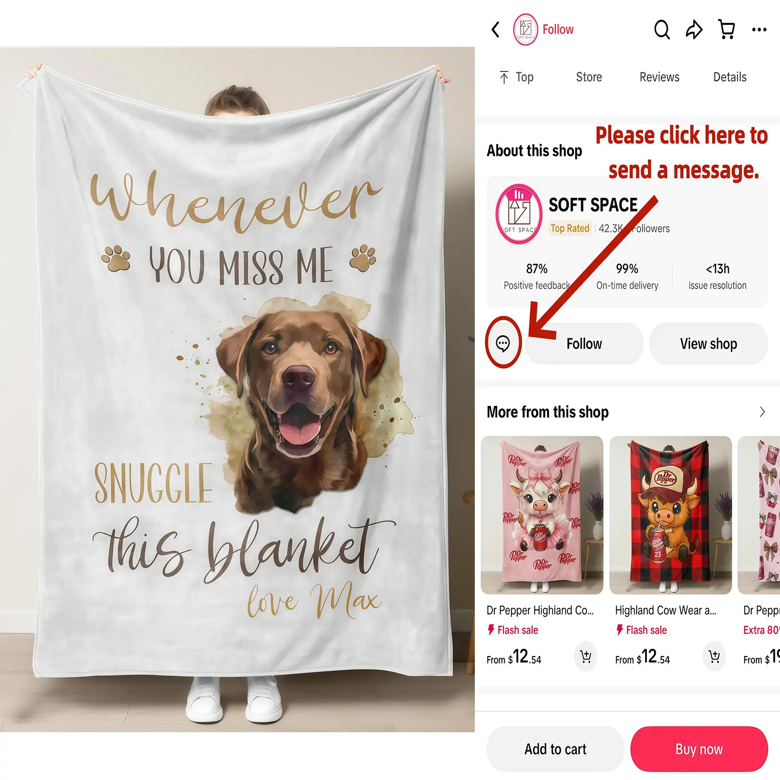 Customized Pet Picture Throw Blanket with Name Personalized Photo Keepsake Gift for Dog Owners