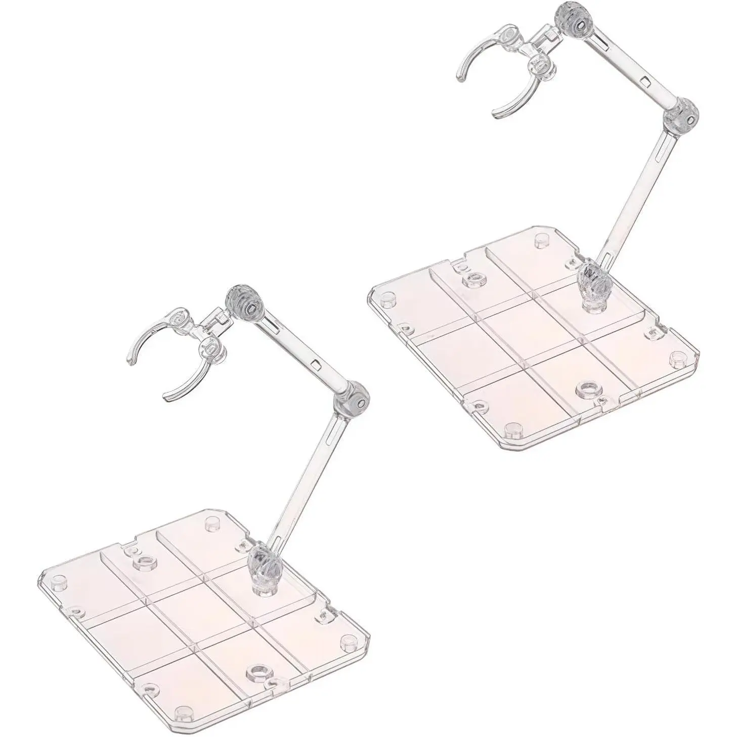 2Pcs Sturdy Stable Action Figure Stand - Compact Rectangle Desk Display Holder Base, Compatible with HG RG SD SHF Gundam 1/144 Collectibles for Home Organization & Storage