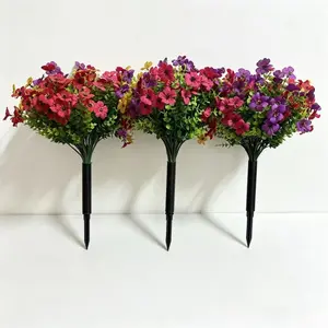 3-Piece Realistic Artificial Hydrangea, Artificial Daisy Flower, Artificial Pansy Flower Set, Multicolor Decorative Flowers with Ground Stake, Ideal for Home, Hotel, Wedding, Outdoor Garden, Plants, Decoration, Artificial Flower Arrangements