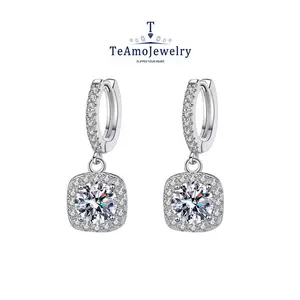 E-079 | 1 Pair 925 Sterling Silver Moissanite Earrings, 0.5–3 ct, Simple Fashion Accessories for Daily Wear, Parties, Holidays, Friendship Bracelet, Gift for Family & Friends