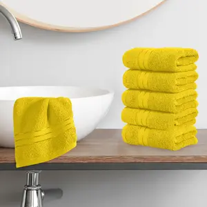 Mocassi 6-Pack Premium Turkish Cotton Three Line Popcorn Washcloths Set, 13 x 13 inch