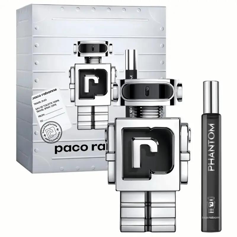 Paco Rabanne Phantom Men's 2-Piece Gift Set - 3.4 Oz EDP, 20 ML EDP Spray