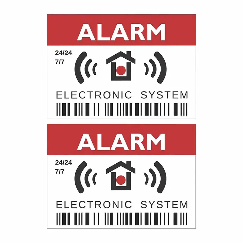 3"*2" 2PCs Intruder Alarm Warning Security Stickers, Vinyl Decals