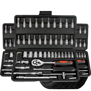 46pcs Car Repair Machinery Tools Set, Household Machinery Tools, Socket Wrench Diy Repair Tool Kit, Ratchet Screwdriver Compatible with Car Repair & Bicycle Repair, Hardware Toolbox Compatible with Auto Repairing & Household, Easter Gift for Husband