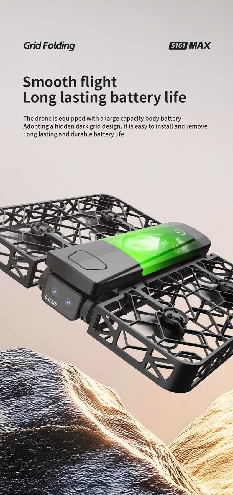 Folding Selfie Drone with HD Camera Gesture Control & Auto Follow Me Quadcopter for Adults Gesture Control, Waypoint Flight, Stunt Mode, 360° Protection, One-Key Operation foldable optical flow positioning obstacle avoidance