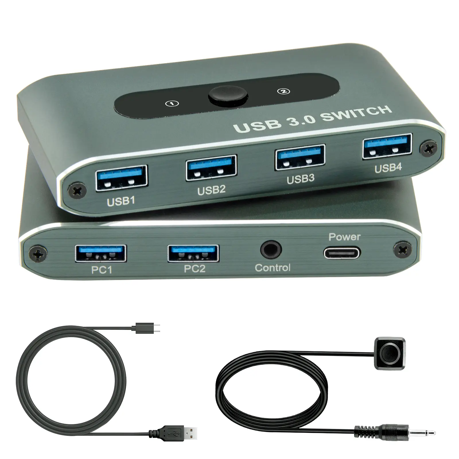 4-Port USB 3.0 Device Share Switcher (U3-204A) with Remote Control, 5Gbps Speed High-Speed Data Transfer Hub for 2 PCs, Plug & Play Universal Compatible Hub, Local Stock, Works with Windows/Mac/Linux, High-Speed Data Transfer Usb Hubs