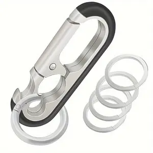 Dual-loop Keychain, Bottle Opener, Quick Release Car Keychain, With 4 Key Rings, Suitable For Both Men And Women