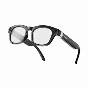 ARFORGO, Large Size (Glossy Black) | Unisex Smart AI Glasses — 8MP Camera, Open-Ear Speakers (Supports Audio/Video Recording & Bluetooth) — Photochromic Lenses — Wearable Technology
