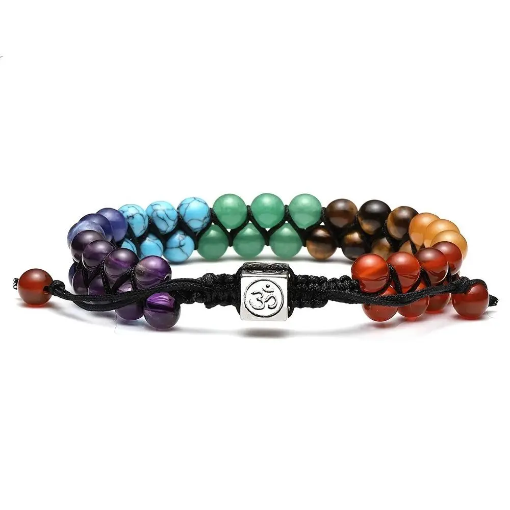 Chakra Stone Beaded Bracelet gifts for women, 7 Chakra Healing Crystal Beaded Bracelet, Handmade Braided Bracelet, Yoga Meditation Anxiety Relief Bracelet, Party Gifts Money bracelets  summervibes