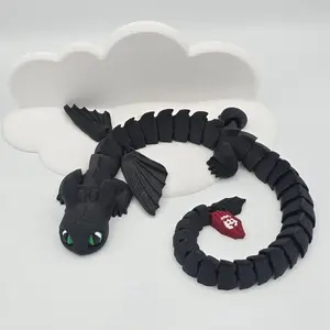 3D Printed Toothless Dragon – Articulated Night Fury Flexi Toy - How to train your dragon desk accessory