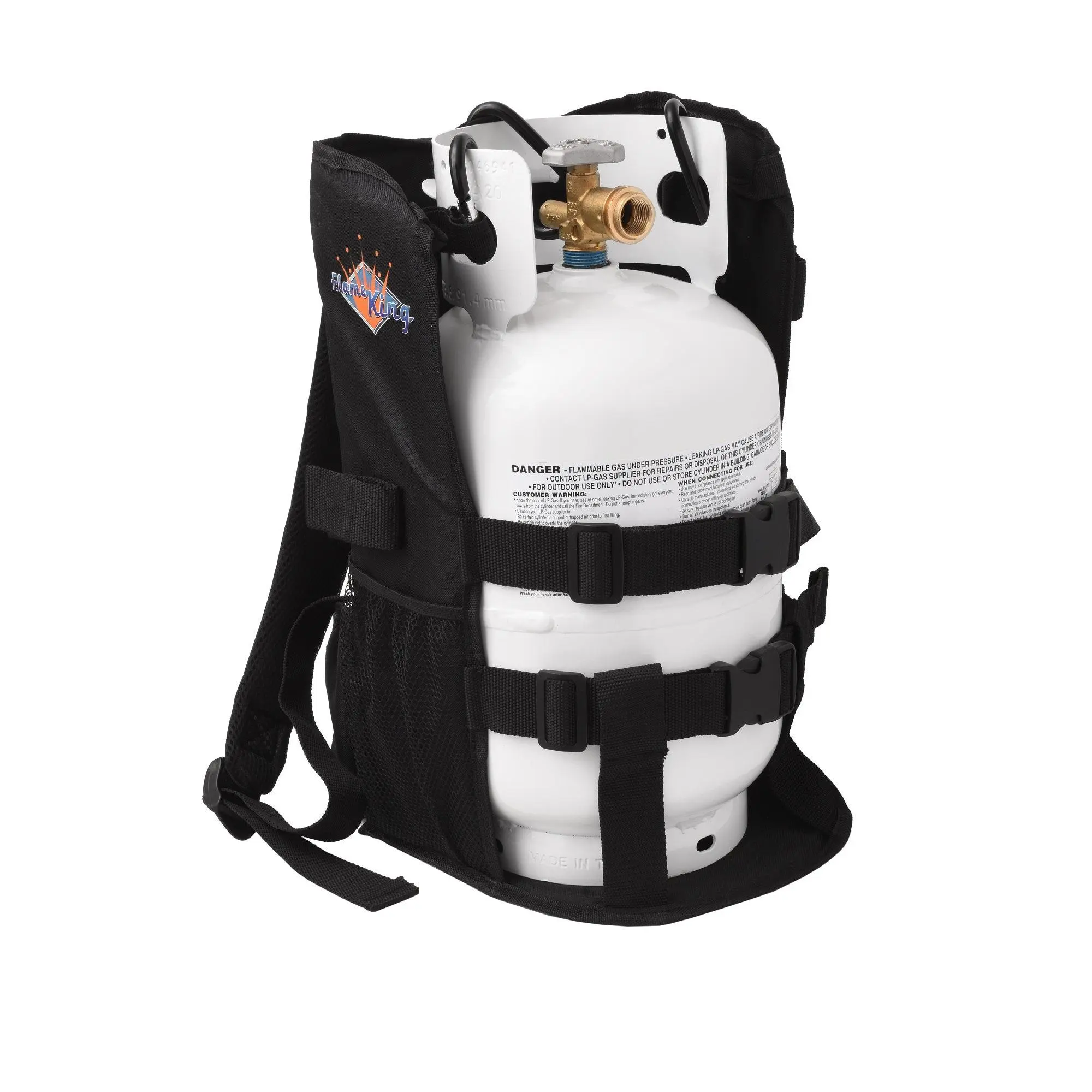 Flame King Propane Tank Backpack Carrier for 5LB or 10LB Cylinder and Weed Burner Torch
