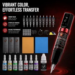 Professional Wireless Body Art Application Tool, Portable Electric Transfer Styling Machine with Adjustable Intensity (3-12V) & Smart P1-P4 Modes for Temporary Tattoo Stickers