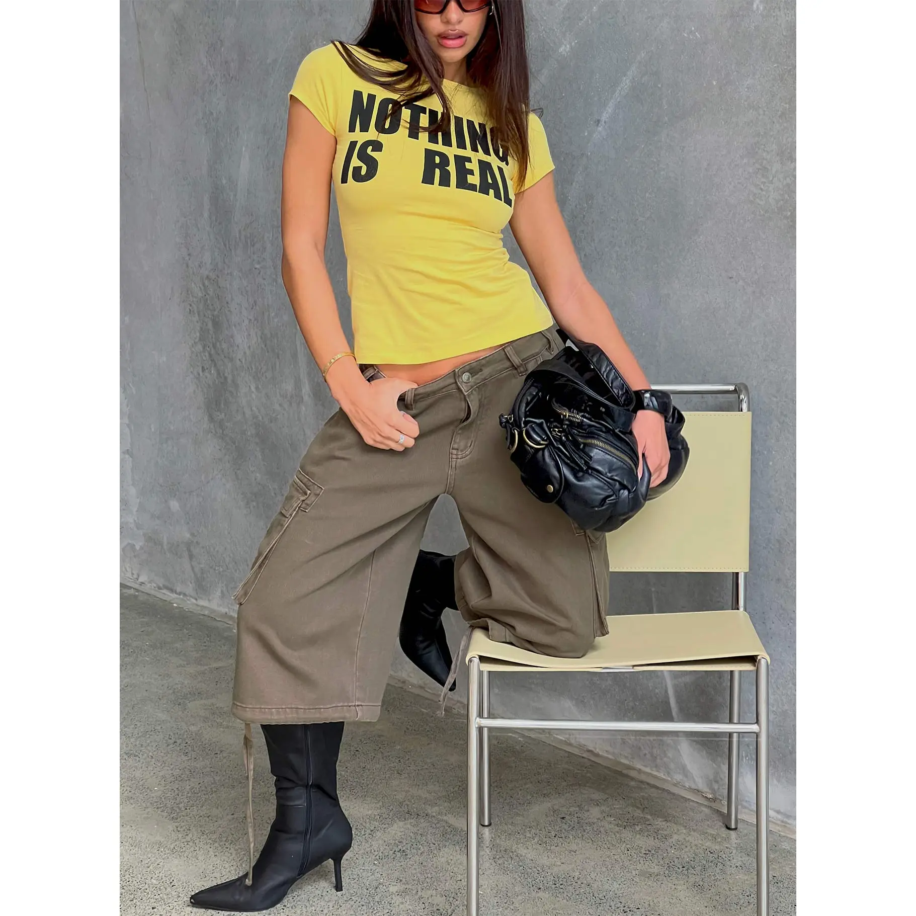 Nothing Is Real Graphic Top Yellow / Black