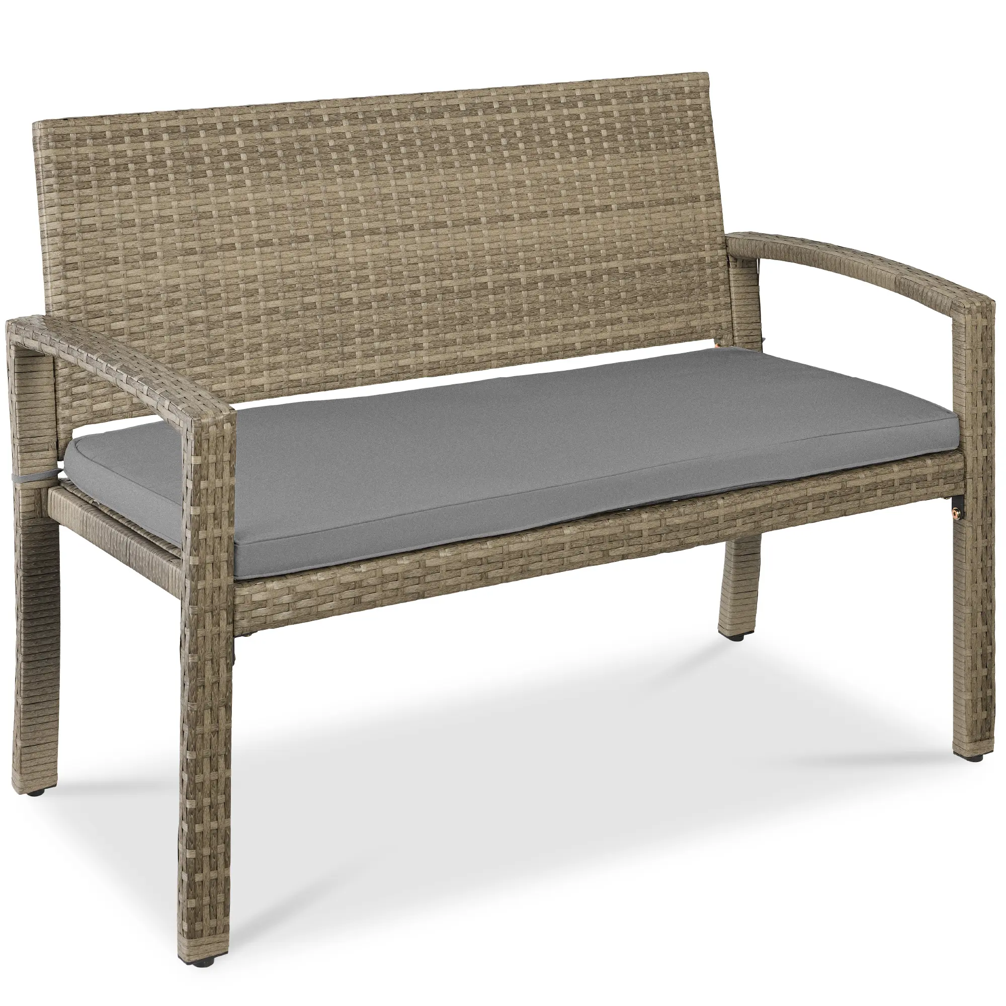 Best Choice Products 2-Person Outdoor Wicker Bench Garden Patio Porch Furniture w/ 700lb Capacity, Cushion Best Choice Products 2-Person Outdoor Wicker Bench Garden Patio Porch Furniture w/ 700lb Capacity, Cushion