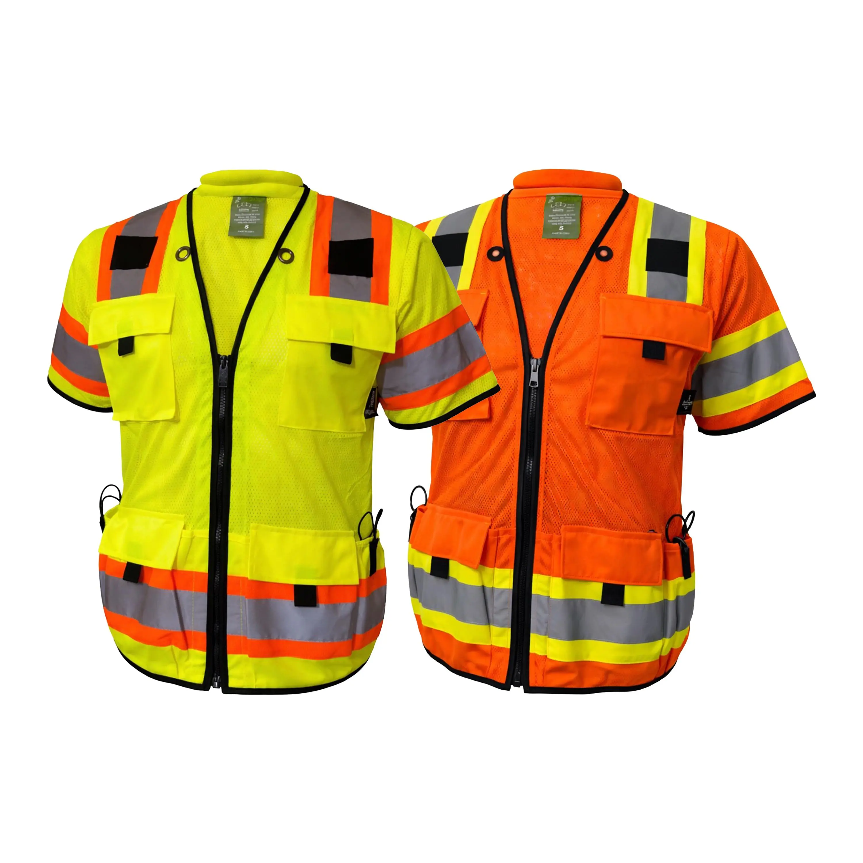 FX Safety Class 3 Hi Visibility Yellow Safety Vest with 6 Pockets/ ANSI Rated Class 3 Safety vest / Great for Construction work sites,  Road Work, Warehouse work, and airport